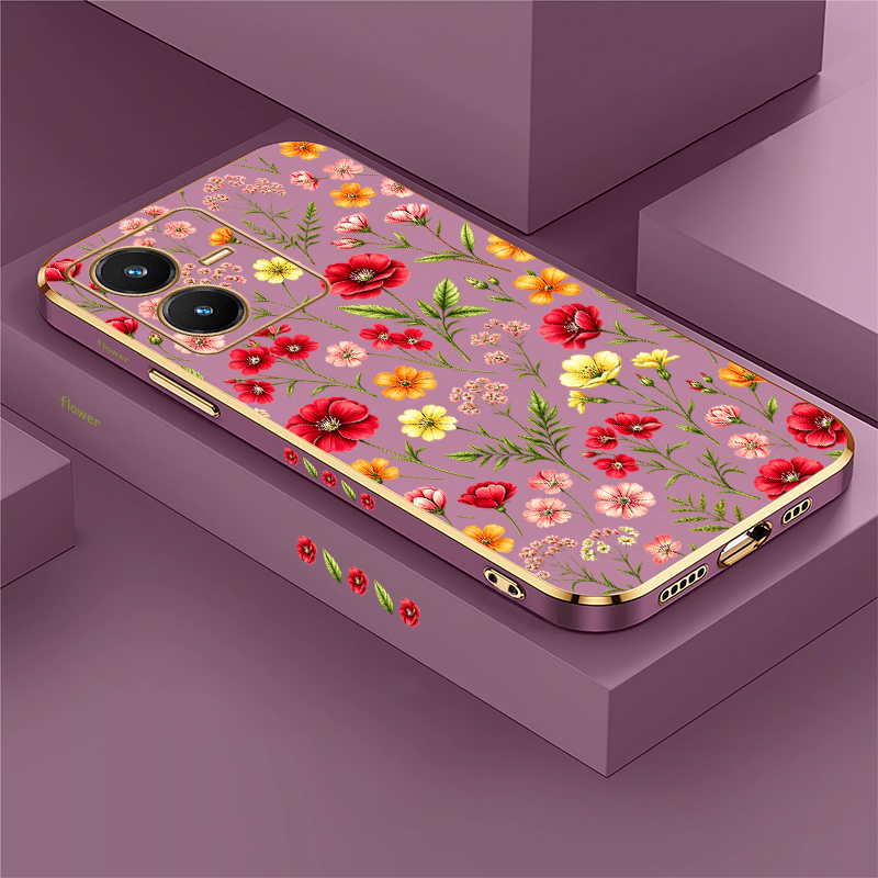 Vivo V40 - Capa com Padrão de Flores Fofas